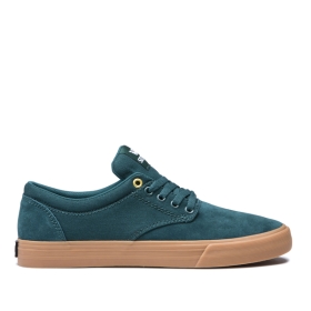 Mens Supra Low Top Shoes CHINO Evergreen/gum | AU-65685